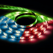 LS607/LED-RL 60SMD(5050)/m 14.4W/m 12V IP65 5000*10*0,22  красный-зеленый-синий на белом основании