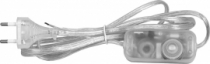 DM103-200W прозрачный cетевой шнур с диммером (серебро)
