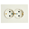 RST16-5114-01 Розетка 2-местная с защ.шторкой,с/з,250В,16А,белый фарфор