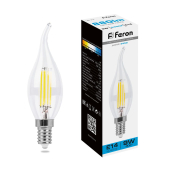 LB-74 9W 230V E14 6400K филамент С35Т прозрачная свеча на ветру