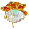 CDY02 G/TE+Color  с декоративным стеклом цветком