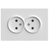 RST16-5116-01 Розетка 2-местная с защ.шторкой,б/з,250В,16А,белый фарфор