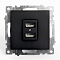 GLS10-7115-05 Розетка чёрная 2-местная USB (механизм), 250В, 2,1А