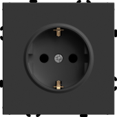 RST16-5110-05 Розетка 1-местная с защ.шторкой (механизм),с/з, 250В,16А, черный уголь.