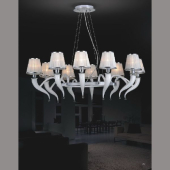 Люстра DZ 40051-10 White/Clear E14 60W L995mm W755mm H750-1200mm