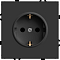 RST16-5110-05 Розетка 1-местная с защ.шторкой (механизм),с/з, 250В,16А, черный уголь.