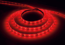 LS604, 60SMD(3528)/m 4.8W/m 12V IP65 1m красный на белом основании