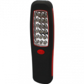 TL23 18+3LED 0.9W IP42, 210*60*30mm, черный с красным (3*АА в компл. не входит)