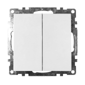 GLS10-7104-01 Выключатель  белый 2-клавишный (механизм) 250В 10А