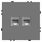 RST00-5111-10 Розетка компьютерная 2-местная RJ-45 (механизм), платиново-серый.