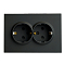 RST16-5114-05 Розетка 2-местная с защ.шторкой (механизм),с/з, 250В,16А, черный уголь.