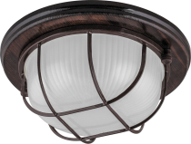 НБО 03-60-022 IP54, 220V 60Bт E27 дерево, орех, круг, с решеткой