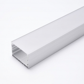 CAB257 алюминиевый профиль накладной "Линии света"(50*35), серебро, 2м