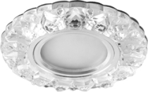 CD908 хром/прозрачный MR16 50W G5.3 12V с белой LED подсветкой 4000К