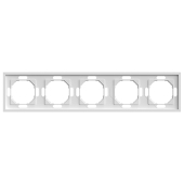 PFR00-5005-01 Рамка 5-местная,белый фарфор.