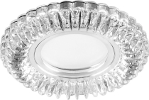 CD904 хром/прозрачный MR16 50W G5.3 12V с белой LED подсветкой 4000К