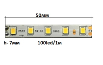 Лента светодиодная 2/100/3000 для серии MS (2х контактная/100led/3000К)