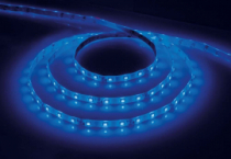 LS604, 60SMD(3528)/m 4.8W/m 12V IP65 5m синий на белом основании