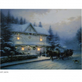 LT119 6V 4LED 0,24W (теплый белый), IP20, батарейки 2*АА, 40*30*16см, панно "домик в снегу"