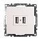 GLS10-7115-01  Зарядное устройство: USB-розетка белая 2-местная (механизм) 250B 2,1А