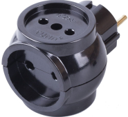 ADP6-02-20 Сетевой разветвитель  , 250V, 6A черный STEKKER