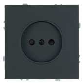 RST16-5109-05ZK Розетка 1-местная с з/ш,б/з (механизм), СЗК,250В,16А,черный уголь.