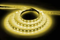 LS606, 60SMD(5050)/m 14.4W/m 12V IP65 5m желтый на белом основании