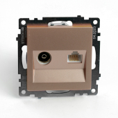 GLS00-7106-02 Розетка шампань TV + компьютерная RJ-45 (механизм) 