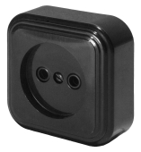 PST16-20-20 Розетка 1-местная б/з 250В 16А IP20 черный