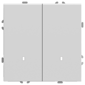 RSW10-5102-01 Выключатель 2-клавишный c индикатором (механизм),250В,10А,белый фарфор