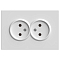 RST16-5116-01 Розетка 2-местная с защ.шторкой,б/з,250В,16А,белый фарфор