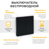TM82 IP20 230V 500W двухклавишный, черный