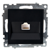 GLS00-7107-05 Розетка чёрная компьютерная 1-местная RJ-45 (механизм)