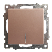 GLS10-7101-02 Выключатель шампань 1-клавишный (механизм) с индикатором 250В 10А