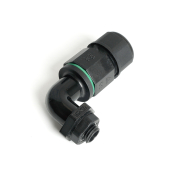 LD543 коннектор 3-контактный угловой с винтовым контактом, черный 73х42,5х31мм