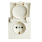 RST16-5112-01 Розетка 1-местная с крышкой с защ.штор,с/з,250В,16А,белый фарфор