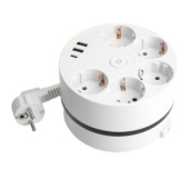 Удлинитель пятиместный c/з , 3x1мм2, 2.5м, 250В, 16А, 2USB A + C 5V 3,1А  черный НМ10-51-01