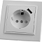 PST16-9011-01 Розетка STEKKER 1-местная, с/з, 220V, 16А, с шторкой и USB, белая, серия Эрна