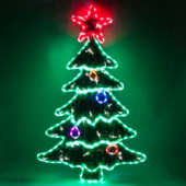 LT060 дюралайт 24 LED/м, 8м, 115*69 см, световая фигура "Ёлка плоская с хвоей"