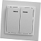 PSW10-9002-01 Выключатель 2-клавишный, с индикатором, скрытой установки, 220В, 10А, IP20, белый