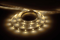 LS606 60SMD(5050)/m 14.4W/m 12V 5000m теплый белый на белом с драйвером, ДЕМО УПАКОВКА, 