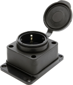 RST16-31-44 Розетка STEKKER с заземляющим контактом, каучук 230В, 16А, IP44, черная