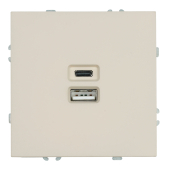 RST10-5115-08 Розетка 2-местная USB + Type C (механизм),250В,20W,кашемир.