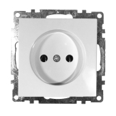 GLS10-7109-01 Розетка белая 1-местная б/з (механизм) 250В 10А