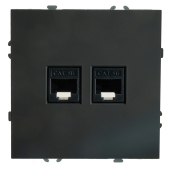 RST00-5111-05 Розетка компьютерная 2-местная RJ-45 (механизм), черный уголь.