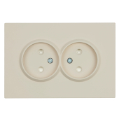RST16-5116-08 Розетка 2-местная с защ.штор,б/з,250В,16А,кашемир.