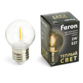 LB-383 2W 2700К E27 230V шарик прозрачный