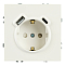 RST16-5119-01 Розетка 1-местная, з/ш,с/з,16А+USB+TypeC(механизм),250В,20W,белый фарфор