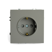 RST16-5110-10 Розетка 1-местная с защ.шторкой (механизм),с/з,250В,16А,платиново-серый.