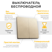 TM82 IP20 230V 500W двухклавишный, золото
